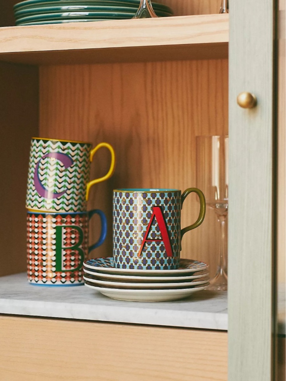Anthropologie Parker Stoneware Monogram Mug New Letter S